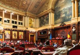 De Belgische Senaat tijdens Het Schrijversparlement